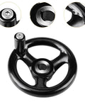 Round Hand Wheel With Revolving Handle For Lathe And Mill Three Spoke Spare Part Easy To Install Durable Bakelite And Metal Construction