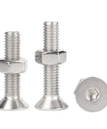 M6 Countersunk Hex Socket Head Screws And Nuts Kit, 40 Sets, 304 Stainless Steel Fasteners For Indoor Outdoor DIY Projects, Built To Last With Strong Threads, Smooth Finish, Easy To Tighten, showing screw and nut close-up
