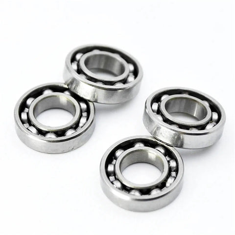 7x14x3 Point 5mm 687 Open Mini Ball Bearings Kit for RC Cars 10pcs pro grade upgrade parts visible in close-up view.
