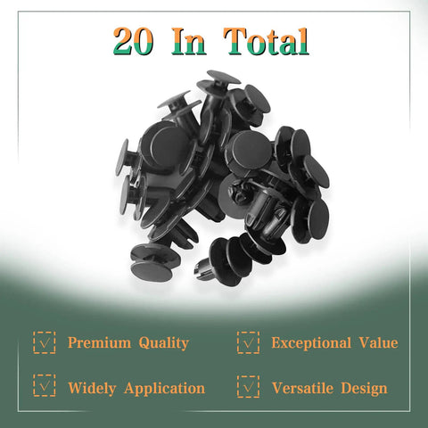 20 Pack Fender Liner Push Type Retainer Clips For Hyundai And Kia Cars Easy Install With 8mm Hole 19mm Head And 14mm Stem