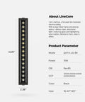 No Hassle 15W Linear Recessed Downlight With Sleek Black Trim, 16.85 inch length for stylish indoor lighting.