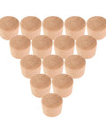 Natural Wood Screw Hole Plugs For Beehives And DIY Projects, Reusable Multi Purpose Drill Hole Covers in a triangular arrangement.