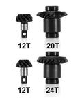 Beefed Up 12/24T Steel Alloy Stock Gear Set And 12/20T Overdrive Helical Gear Kit for 1/24 Scale RC Cars FCX24 FCX18 Upgrade