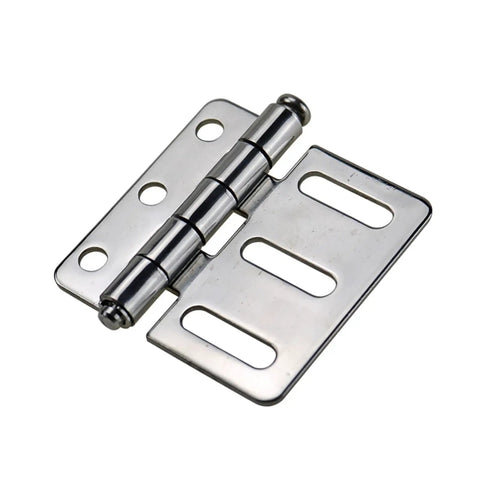 Stainless Steel Asymmetric Waist Hole Linkage Door Hinge For Industrial Equipment Cabinets And Heavy Duty Gates Built Like A Tank With Rock Solid Durability And Smooth Heavy Swinging Includes One Piece, close-up view.