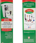 Premium Universal Toilet Fill Valve For Quiet, Powerful Flush, Adjustable Height packaging front and back view