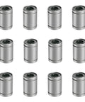 LM10UU Four Row Linear Ball Bearings 10MM Inner Bore 19MM Outer Diameter SAE 52100 Carbon Steel in 12 piece kit.