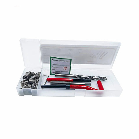 25 Piece M14x1.5 Thread Repair Kit With Inserts, Drill Bit, Tap And Install Tool For Auto Repair And Machinery Maintenance, Heavy Duty Fixes, Quick, Pro Grade, Easy Install in plastic case