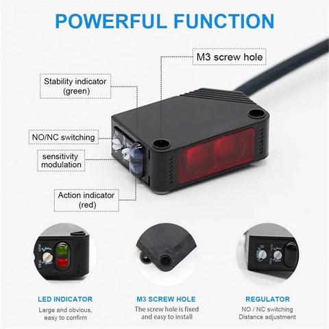 Versatile Photoelectric Proximity Sensor With Diffuse Reflect Through Beam Modes For Industrial Automation 