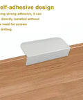 5 Pack Adhesive Edge Finger Pulls For Cabinets And Kitchen, 3.15 Inch No Drill Aluminum Drawer Pulls, Silver Finish on Wood