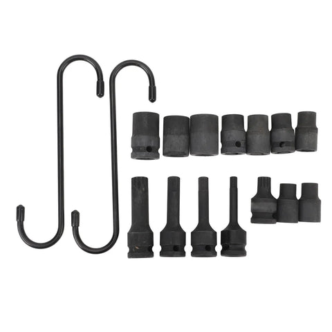 Top Tier Torvex 15 Piece Caliper Socket Set For German Cars Impact Brake Removal Tool Kit Essential Gear For Pro Mechanics And DIY Car Fixers, black sockets