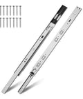 22 Inch Heavy Duty Soft Close Drawer Slides With Full Extension Ball Bearing Design, 200 Lb Capacity, Cold Rolled Steel, Black Finish