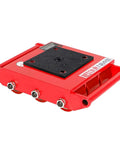 Heavy Duty Machinery Moving Skates With 360 Degree Swivel Casters For 8 To 18 Ton Industrial Equipment Dolly in red.