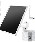 All Day Power Solar Panel Charger For Ring Stick Up Cam Plus Pro And Spotlight Cam Battery Series 6W, 16 Ft Cable White