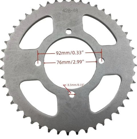 Beefed Up 64T Rear Wheel Sprocket For 35 Chain Compatible Black Hardened Steel Sprocket dimensions for mini bikes.