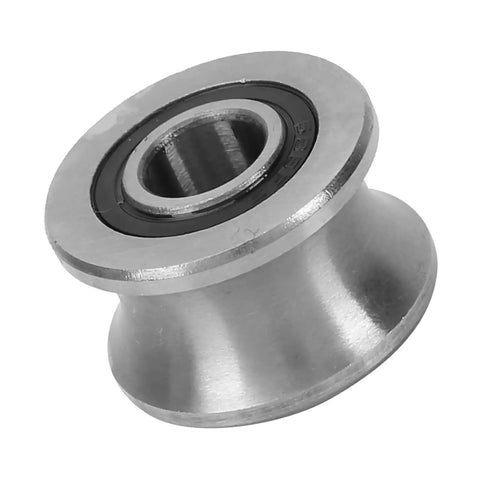 Deep U Round Bottom Track Roller Wheel Made From Rock Solid Stainless Steel For Smooth Pulley Rail Tracking With An Ultra Precise 8 By 22.5 Millimeter Bore Size That Is Totally Built Legit To Crush It In Heavy Duty Grinds And Projects