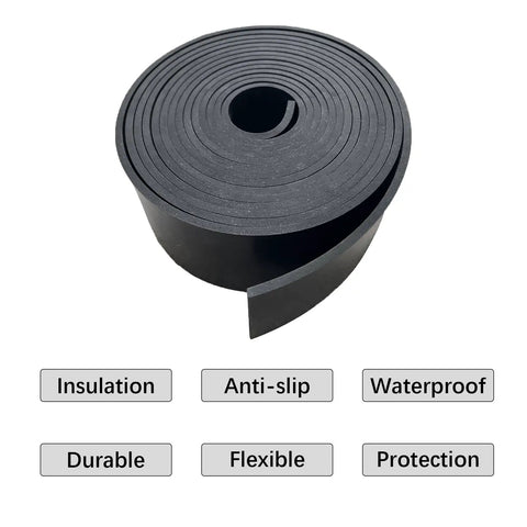 Solid Rubber Strips With Adhesive Backing One Eighth Inch Thick Two Inch Wide Ten Feet Long For Anti Slip Pads Flooring Seals Crafts Anti Vibration Gaskets DIY Pro Grade