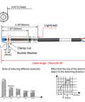 Diagram of 12mm M12 Capacitive Proximity Sensor Switch Non Shield Type LJC12A3-A-Z/AY 5mm Detection Range Adjustable 0-4mm