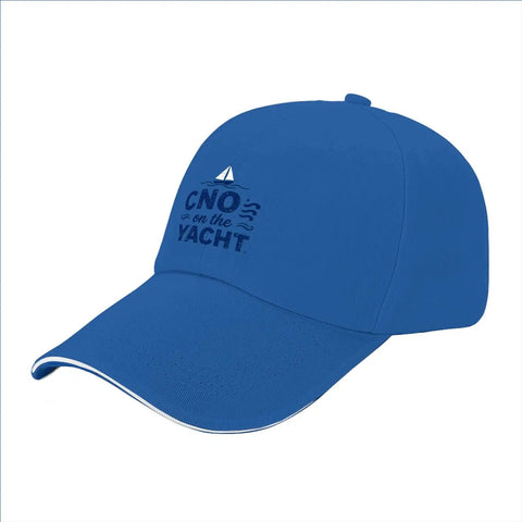 Blue Yacht Style Unisex Adjustable Cap For Women And Men Comfortable Breathable All Day Wear For Outdoors And Water Activities