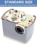 Well Water Pump Pressure Switch 40 60 PSI With Adjustable Differential One Quarter Inch NPT Auto Control, front view