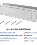 Heavy Duty 304 Stainless Steel Front And Rear Mail Slot With Victorian Letter Box Plate, silver, weather resistant, product view