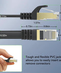 Cat8 Ethernet Cable 15 Ft 2 Pack High Speed Flat Patch Cord 40Gbps 2000MHz SFTP Shielded LAN Cable With Gold Plated RJ45 Connectors