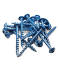 Built Tough 2 Inch Wood Screws With Washer Head Square Drive Coarse Thread Blue Coated Rust Resistant Finish 100 Pack