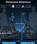 Beast Electric Bike For Adults With 1800W Peak Motor, 86 Mile Range, foldable size reference against silhouetted figures