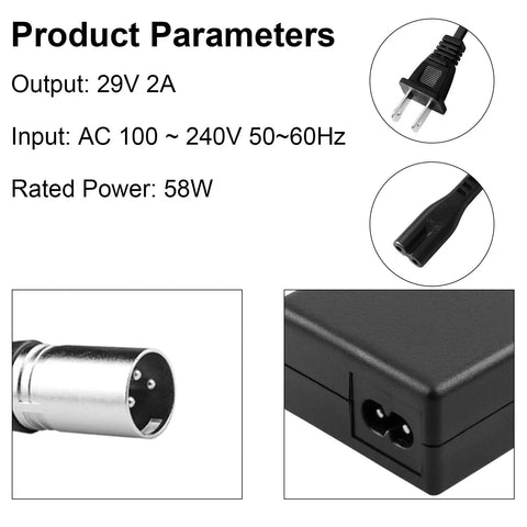 29V 2A Scooter Battery Charger For 24V Scooters And Power Chairs With XLR Connector 100 To 240V AC Input Fast 29V 2A Output Beats 24V 1A Chargers And Fits Wide Range Of Mobility Scooters