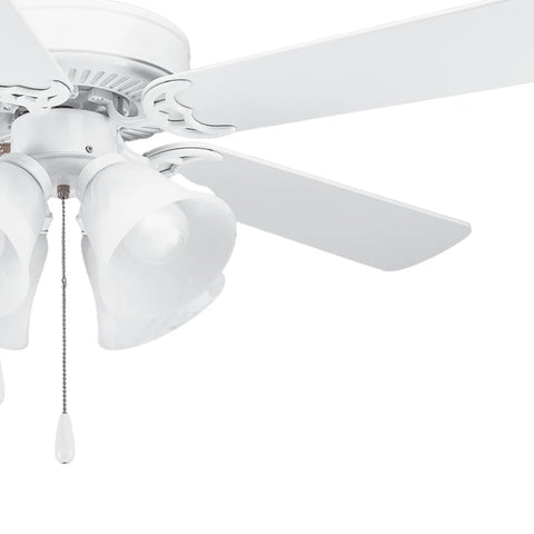 AirPro 4 Light Ceiling Fan Light Kit showing white alabaster glass shades with 4 LED bulbs, compatible with P2500 and P2501 fans.
