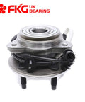 Front Wheel Bearing Hub Assembly For 95-01 Ford Explorer 4WD 5-Lug ABS showing front view with attached wiring harness.