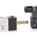 Close-up of 4V310-10 AC110V Solenoid Valve Pneumatic 3/8 Inch PT Outlet, 2 Position 5 Way, ideal for industrial automation