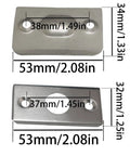 4 Sets Small Closet Door Ball Catch Kit in Stainless Steel with Strike Plate, brushed finish, dimensions 53x34mm and 53x32mm.