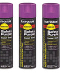 Glow In The Dark Rust Preventative Gloss Safety Purple Spray Paint 3-Pack. V2167838 Industrial Enamel For Metal And Wood, 15 Oz cans