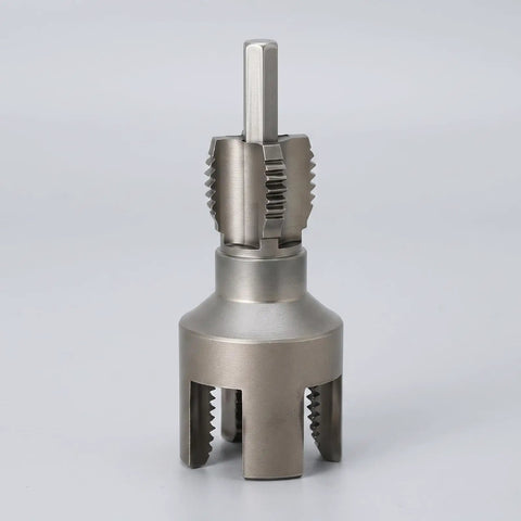 Pipe Threading Cutter Set With Hex Shank For Drill Attachment Taper Deburring Steel Precision For PVC And PPR Connections 1/2 NPT Compatible Heavy Duty Deburring Tool, steel threading cutter with 6.35 mm hex shank