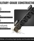 Side Saddle 12 Gauge Shotgun Shell Holder For Picatinny Rails military-grade construction materials shown in detail.