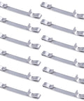 12 Pack Tool Box Drawer Slide Retaining Clips Heavy Duty 2 Inch Double Loop Pull Out Stop Style Replacement Parts arranged on white