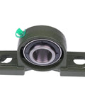 Front view of 1-1/8 Inch Bore Pillow Block Bearing Set Compatible With AMI UCP206-18, Browning VPS-218, mounted on a green base