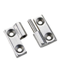 Two-piece heavy-duty 304 stainless steel detachable hinges with screw holes, front view