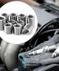 Spark Plug Thread Repair Kit Stainless Steel Rethread Set for M10x1.0 and M12x1.0 Threads Includes 10 Inserts and 1 Tap