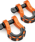 Heavy Duty D Ring Shackles 2 Pack 68000 Lbs Break Capacity Seven Eighths Inch Screw Pin Tow Strap Winch Off Road Vehicle Recovery Orange Accessory