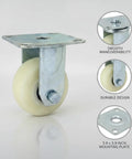 Heavy Duty Plate Caster With Brake 5.9 X 5.9 Inch Plate Mount For Industrial Equipment And Workbenches Nylon Swivel Wheel