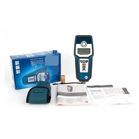 Professional Stud Finder Wall Scanner With Automatic Calibration To Nail Your Drywall Projects and Locate Rebar Pipes Plus Live Wires Using Hella Reliable Detection with packaging and manual.