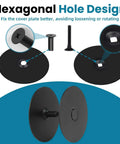 Heavy Duty Black Door Hole Cover Plate Two And Five Eighths Inch Round Deadbolt Cover With Screws Steel Hole Filler Plate