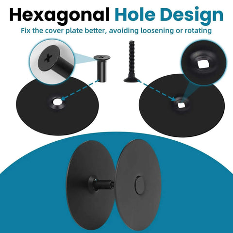 Heavy Duty Black Door Hole Cover Plate Two And Five Eighths Inch Round Deadbolt Cover With Screws Steel Hole Filler Plate
