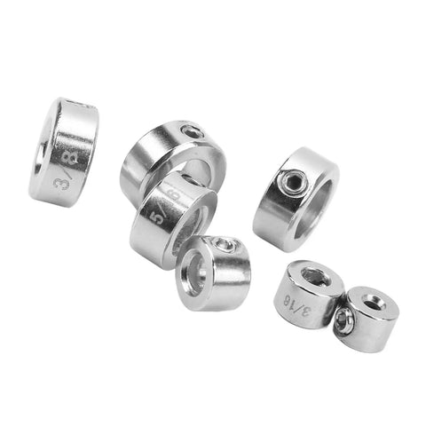 Depth Stop Collar Drill Bit Kit 7 Piece Set 1/8in 3/16in 1/4in 5/16in 3/8in 7/16in 1/2in With 2.5mm Hex Wrench For Woodworking And Manufacturing Precise Drilling Depth Control High Carbon Steel Rings