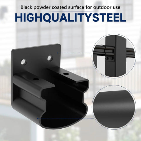 4 Pack Aluminum Fixed Railing Brackets With Level Foot For Outdoor Decks And Porches Built Tough No Fuss Rust Resistant Textured AAMA 2604 Powder Coat Finish Railing Bracket Connectors For Modular Rail System Easy Install And Long Lasting