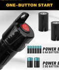 Portable Battery Powered Fuel And Water Transfer Pump with one-button start and battery options detailed.