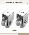 Beefy Heavy Duty Stainless Steel Pulley Kit With Dual Wheel Track System Bolt Attached 2 Pack For Gym Cable Devices V Type Rollers 400 Kg Max Load Perfect For Weight Hoisting. 2 stainless pulleys, 2pcs