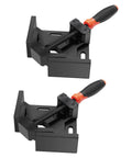 Two Piece Corner Clamp Set for Woodworking with Right Angle 90 Degree Jaws, Aluminum Alloy Frame, Adjustable Swing Jaw, Black Design