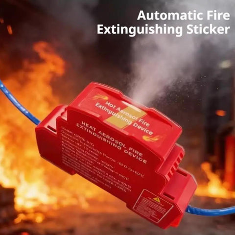 Heavy Duty Automatic Aerosol Fire Extinguisher For Electrical Panels With Din Rail Mount and Five Second Rapid Suppression being activated near flames.